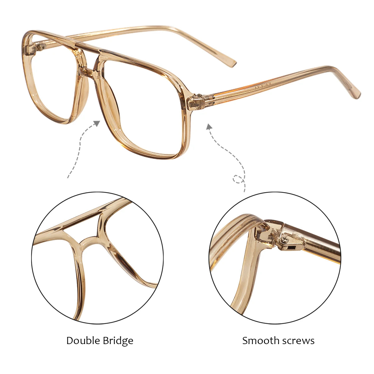 Trendy Double Bridge Eyeglasses