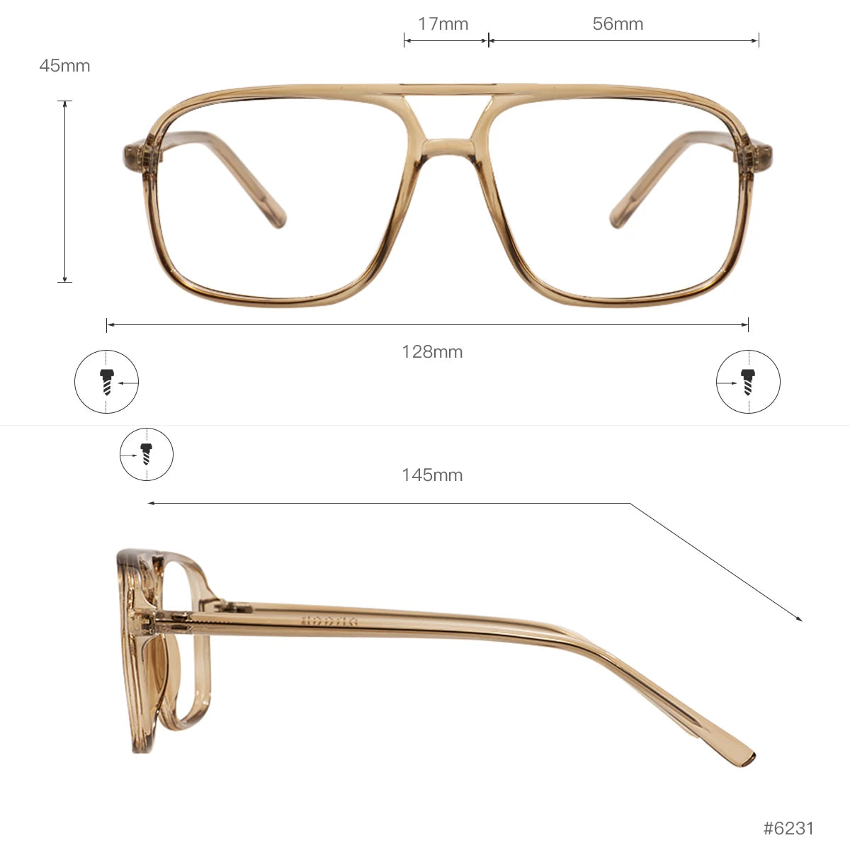 Trendy Double Bridge Eyeglasses